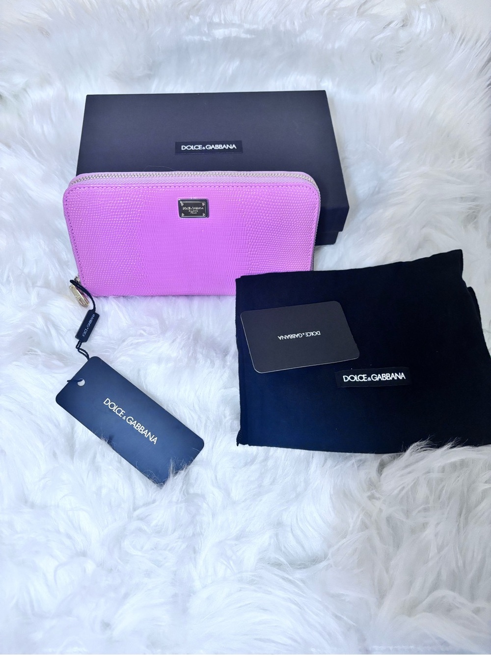 Dolce & Gabbana Pink Zip Around Wallet